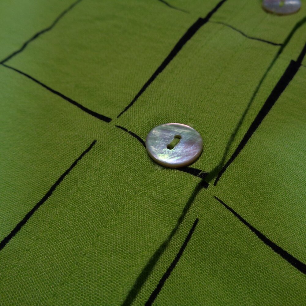 John Mark Light Green Patterned Blouse, Size Medi… - image 8